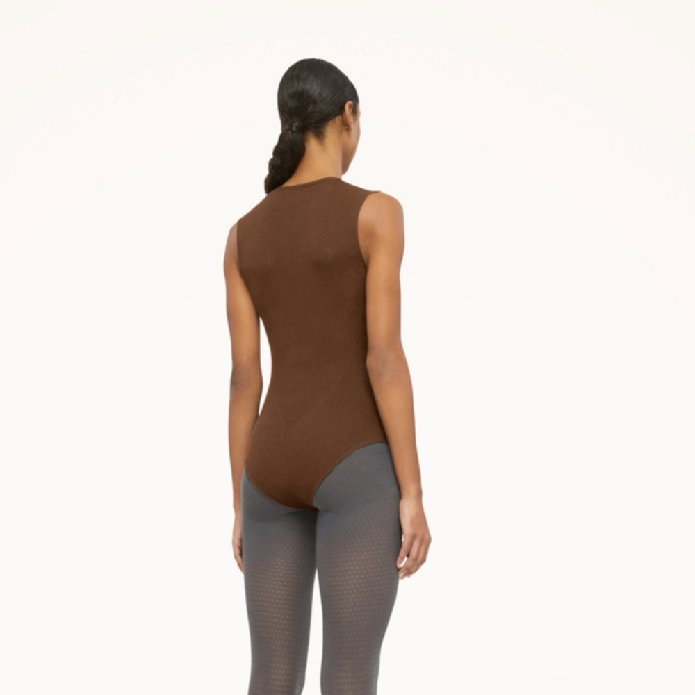 NWT WOLFORD Aurora Rib Knit Bodysuit Black Size L - Picture 4 of 4